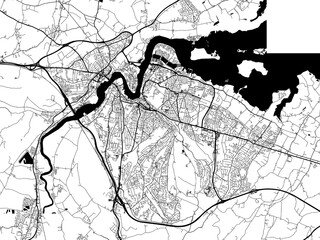 A vector road map of the city of  Medway Towns in the United Kingdom on a white background.