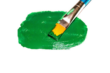 Grüne Farbe mit Pinsel