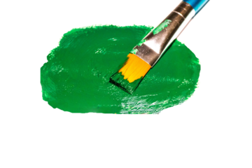 Grüne Farbe mit Pinsel