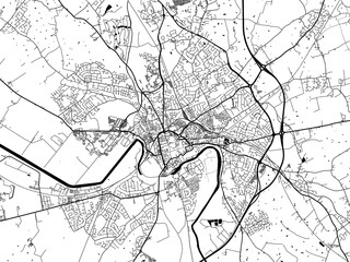 A vector road map of the city of  Chester in the United Kingdom on a white background.