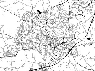 Obraz premium A vector road map of the city of Lisburn in the United Kingdom on a white background.