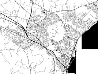 A vector road map of the city of  Newtownabbey in the United Kingdom on a white background.