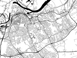 A vector road map of the city of  Middlesbrough in the United Kingdom on a white background.