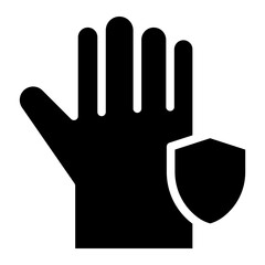 Obraz premium hand with shield glyph 