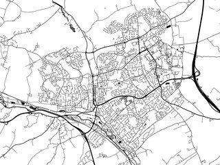A vector road map of the city of  Hemel Hempstead in the United Kingdom on a white background.