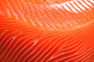 Salmon close up, texture, background. Generative AI