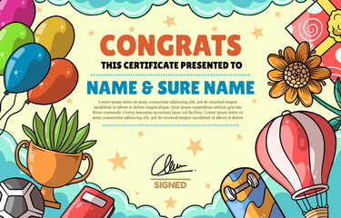 fun certificate graduation congratulation template