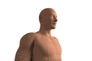 Digitally generated brown 3d man