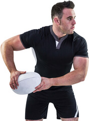 Rugby player throwing the ball