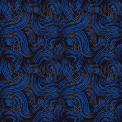 Blue waves pattern on the balck background