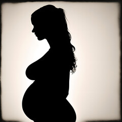 Pregnant woman silhouette, AI generated illlustration