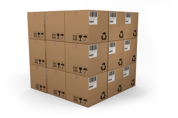 Digital image of cardboard boxes
