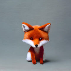 small plush fox, children's toy, mascot