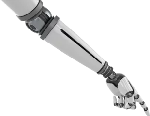 Gordijnen Silvered robot hand pointing © vectorfusionart