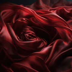 Fototapeta premium Abstract red fabric. Generative AI. 