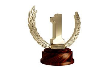 Digital image of gold first place trophy