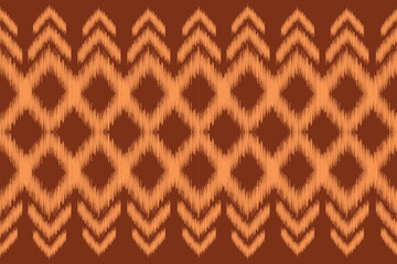 Ethnic Ikat fabric pattern geometric style.African Ikat embroidery Ethnic oriental pattern brown background. Abstract,vector,illustration.For texture,clothing,scraf,decoration,carpet.