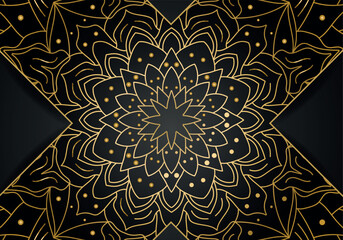 Luxury vector mandala background design with golden color pattern. Vector ornamental mandala design.