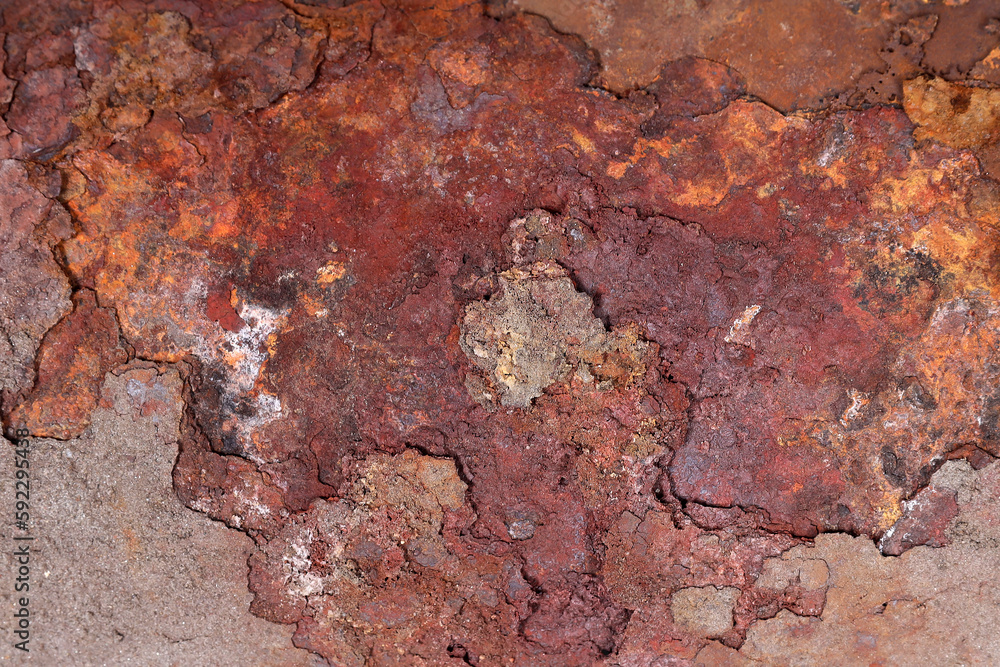 Poster iron old surface with rust