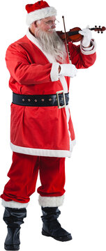 Happy Santa Claus playing violin