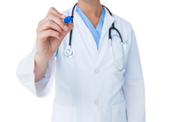 Doctor pointing felt pen 