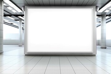 white blank billboard mockup, Generative AI