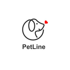 Line dog animal logo vector