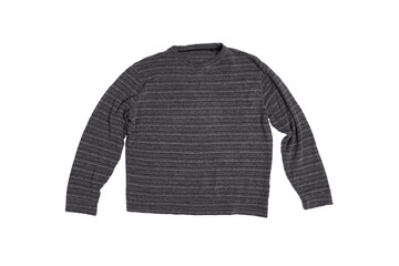 striped gray sweater isolated on white background