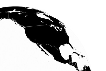 North america map on white background