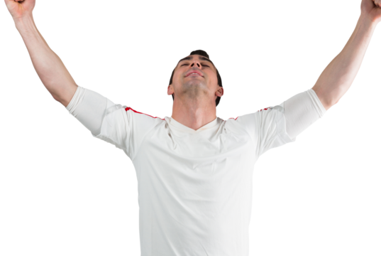 Excited football fan cheering - Powered by Adobe