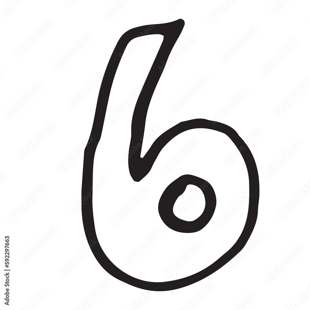 Poster digitally generated image of number 6