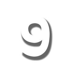 illustration of number nine 9 black and white icon sign symbol