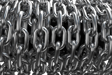 silver metallic chains