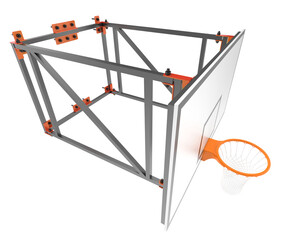 Basketball hoop isolated on transparent background. 3d rendering - illustration