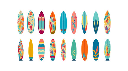 Set of surfboards. Vector illustration design. - obrazy, fototapety, plakaty