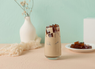 Fresh tone, picturesque milk tea fruit tea drink