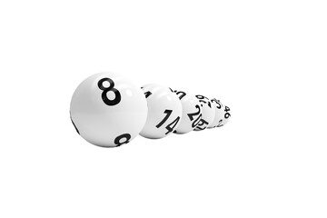 Naklejka premium 3D image of white bingo balls