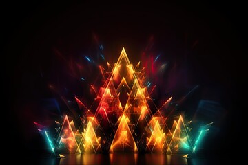 Fototapeta na wymiar Abstract Geometry: Illuminating Christmas Concert Star with High-Energy Metal Lighting Technology. Generative AI