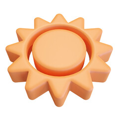 A cute model of the sun in Beach Concept Summer Theme, PNG transparent background, 3D element, 3D Rendering