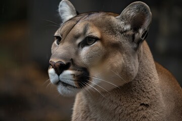 Predator in Action: A Close-Up Portrait of a Wild Lioness at the Zoo. Generative AI