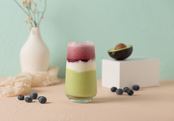 Fresh tone, picturesque milk tea fruit tea drink