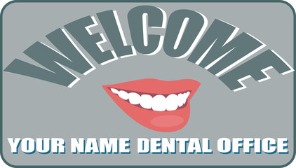 Dentistry. Welcome to the dental clinic. Woman's smile with beautiful, healthy teeth.