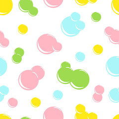 Fototapeta na wymiar vector illustration seamless pattern colored figured soap bubbles