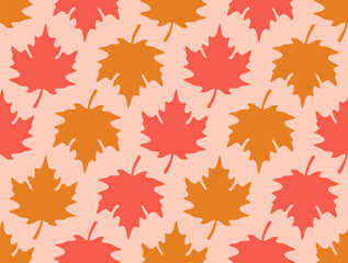 Naklejka na ściany i meble Maple Leaf Seamless Pattern Vector Illustration