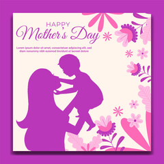 Mother's Day Social Media Post Vector Template Design
