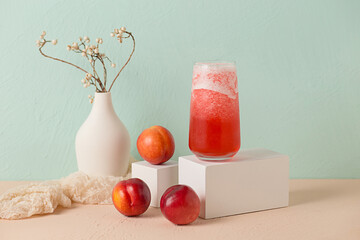 Fresh tone, picturesque milk tea fruit tea drink