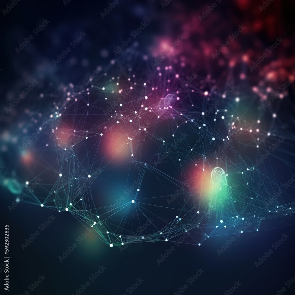 Poster technology or tech data, network internet connect concept abstract background. generative ai