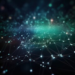 Obraz premium Abstract backdrop of technology or tech data, network internet link notion. generative ai