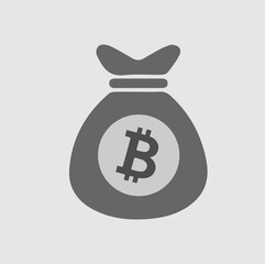 Bitcoin bag icon. Simple isolated vector illustration.