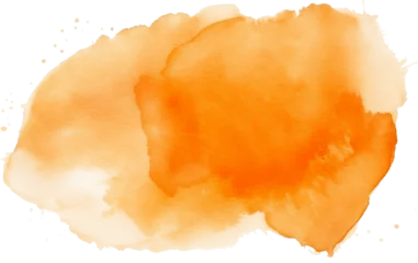 Fotobehang Paint stain orange watercolor Generative AI © Alex